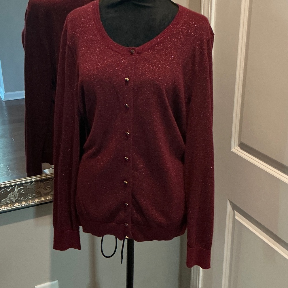 Talbots Deep Red Cardigan Sweater